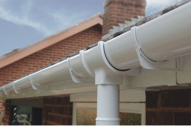 White Round Gutter and Downpipes - Transtools