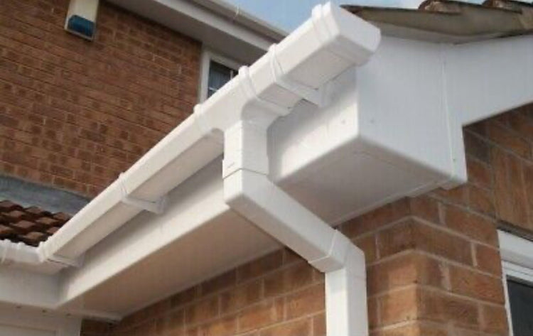White Square Gutter and Downpipes - Transtools