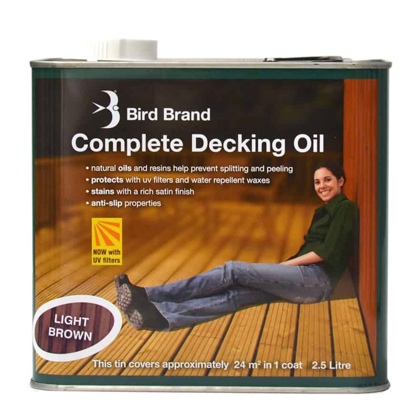 Bird Brand Complete Decking Oil Light Brown - 2.5 Litre