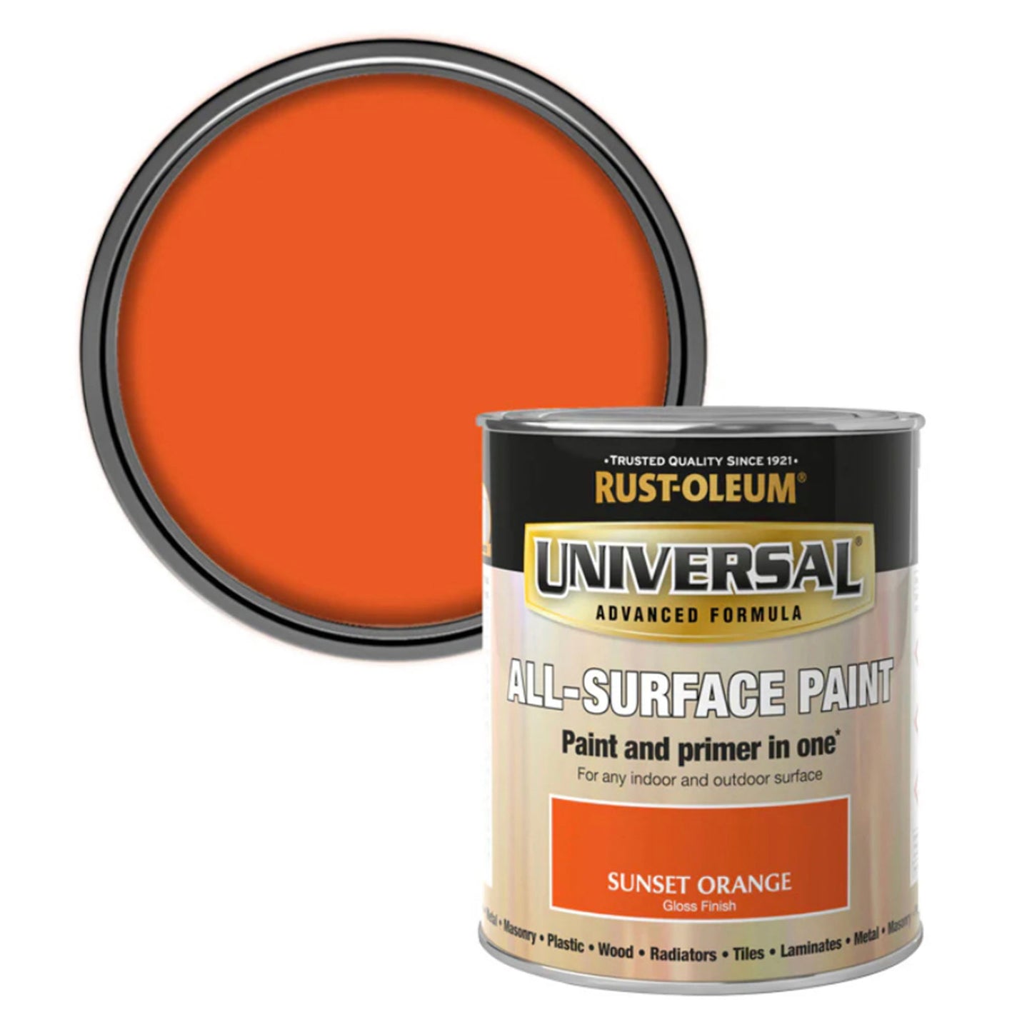 Rust-Oleum Universal All Surface Paint Sunset Orange - 750ml