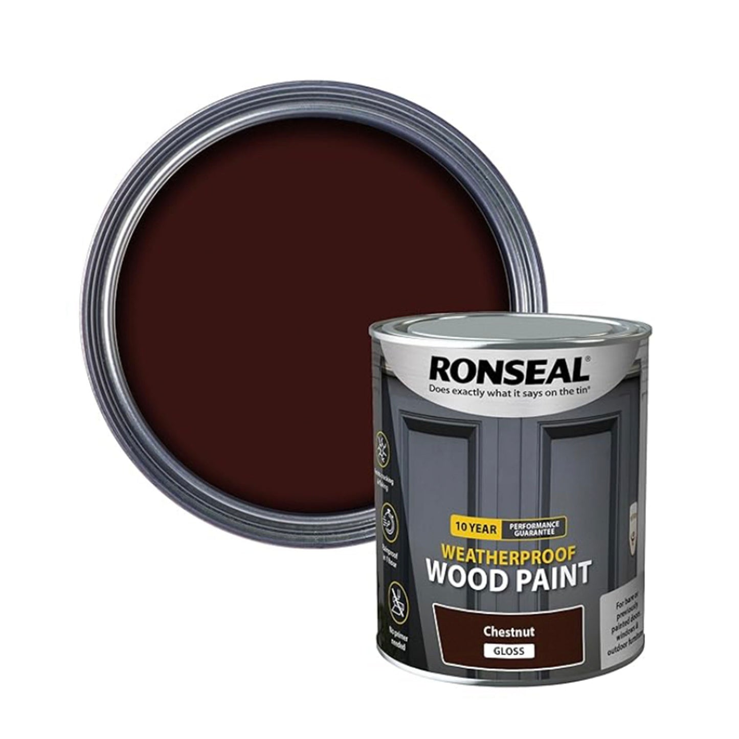 Ronseal 10 Year Weatherproof Wood Paint Chestnut - 750ml