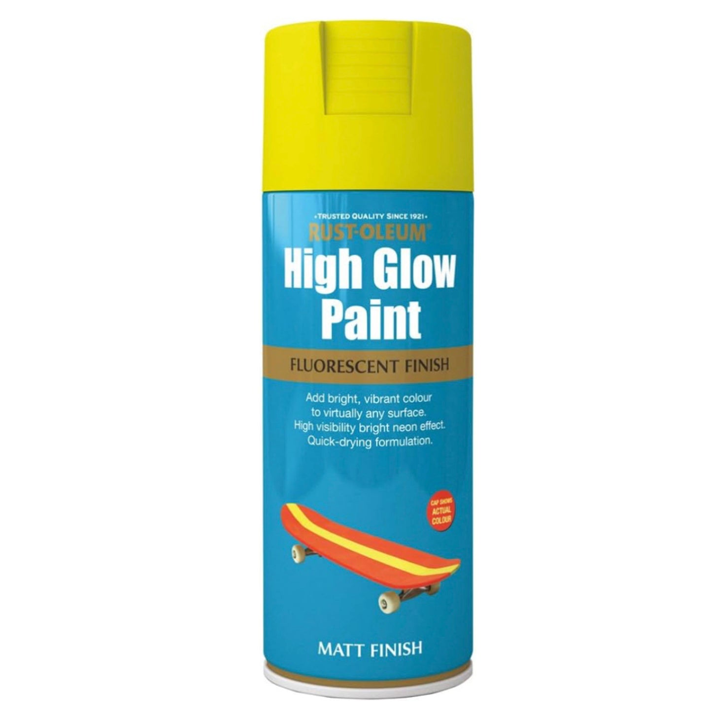 Rust-Oleum High Glow Spray Paint Matt Fluorescent Yellow - 400ml