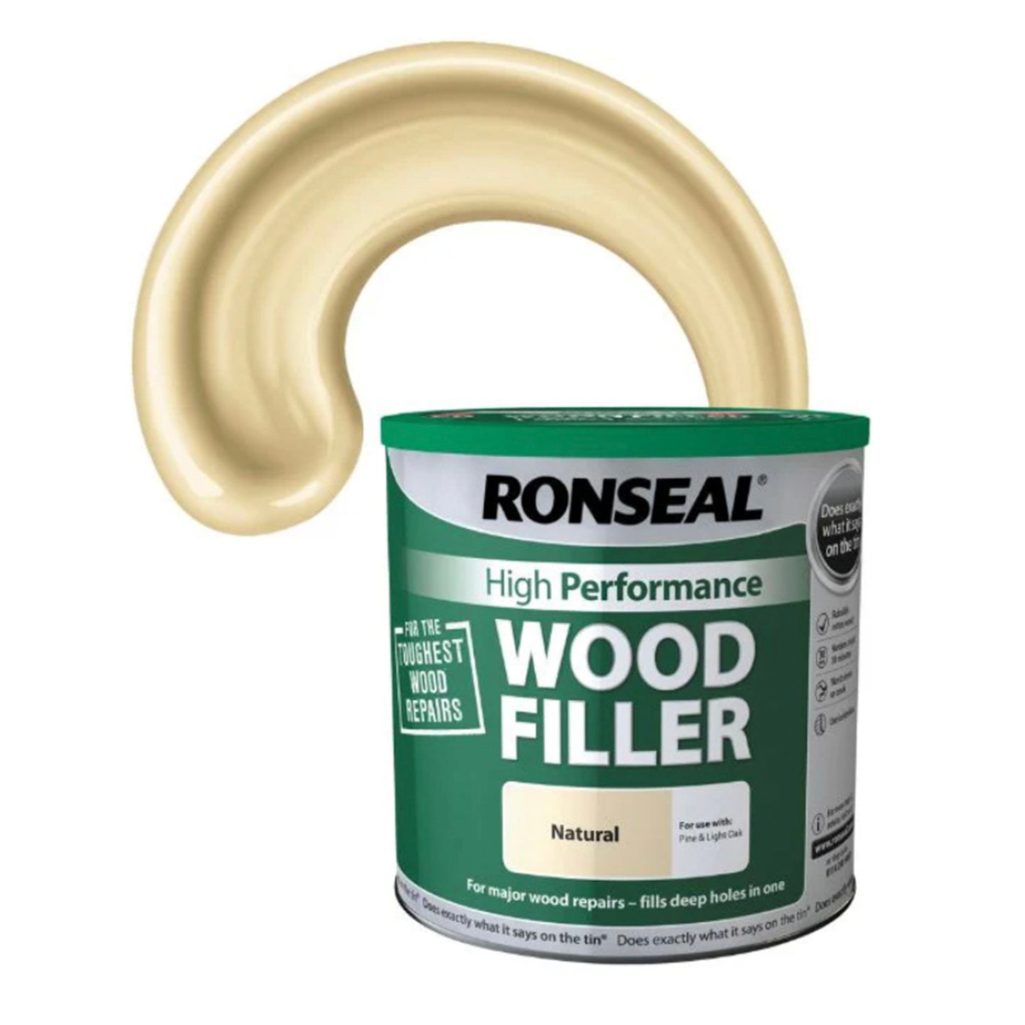 Ronseal High Performance 2 Part Wood Filler Natural - 1kg