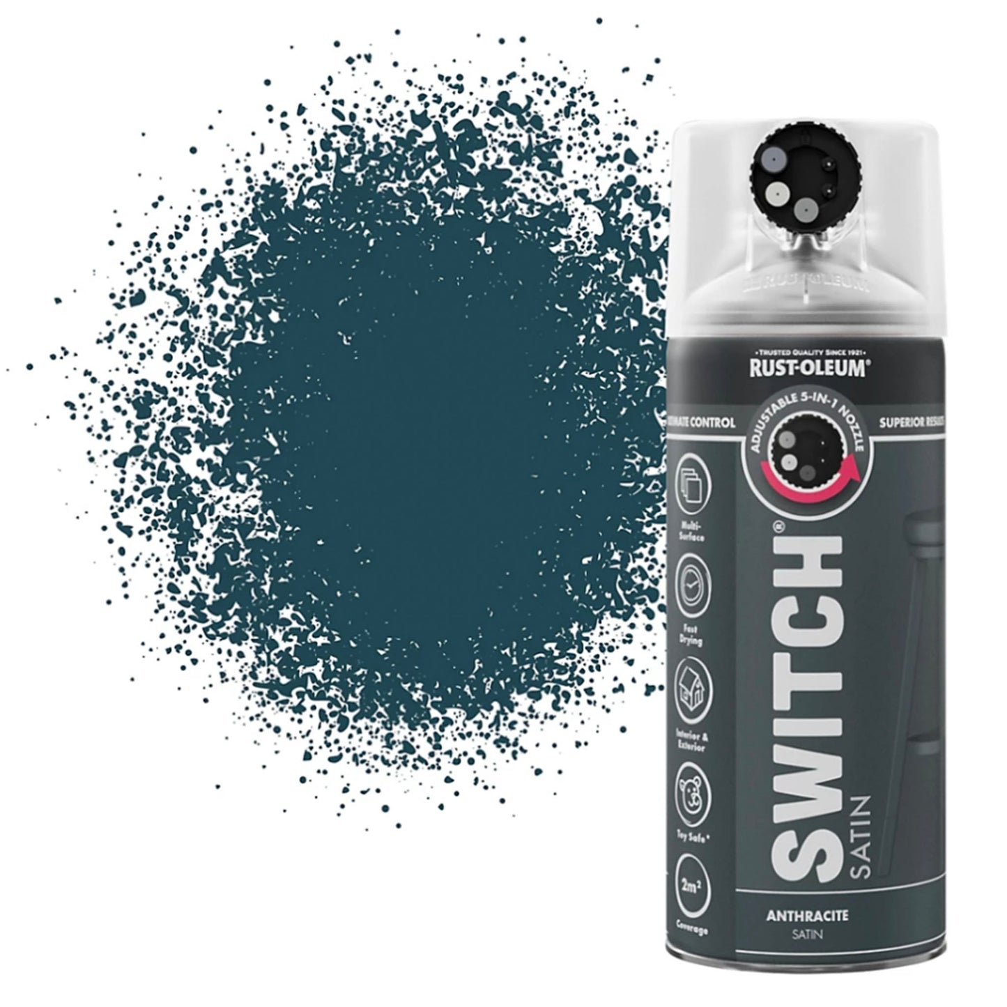 Rust-Oleum Switch 5 in 1 Nozzle Multi Surface Topcoat Spray Paint - 400ml