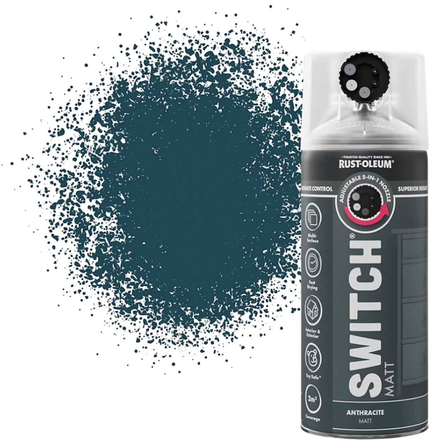 Rust-Oleum Switch 5 in 1 Nozzle Multi Surface Topcoat Spray Paint - 400ml