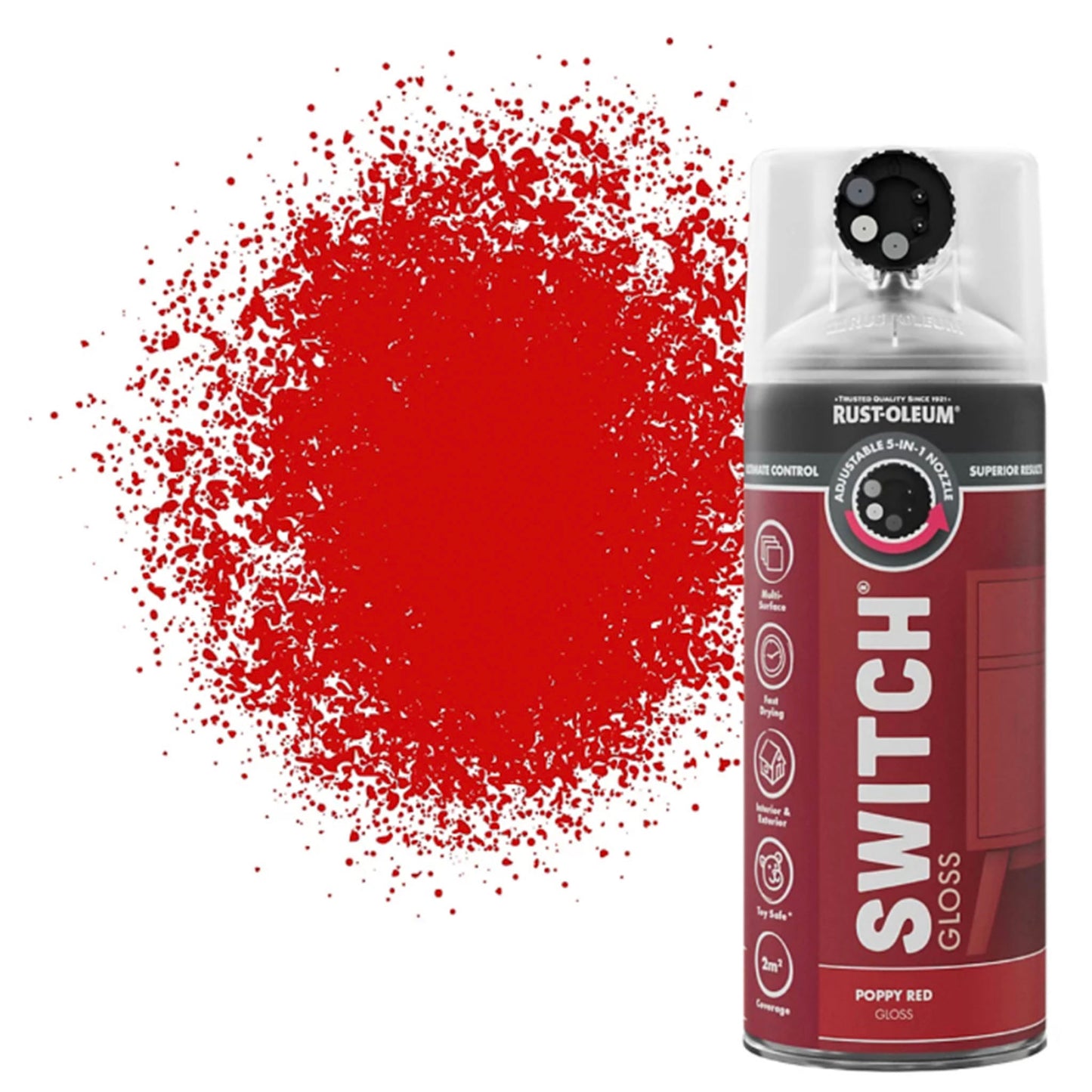 Rust-Oleum Switch 5 in 1 Nozzle Multi Surface Topcoat Spray Paint - 400ml