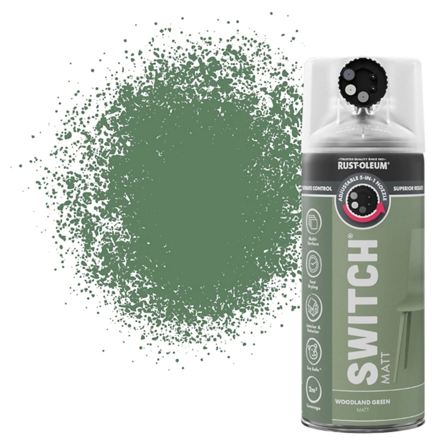 Rust-Oleum Switch 5 in 1 Nozzle Multi Surface Topcoat Spray Paint - 400ml