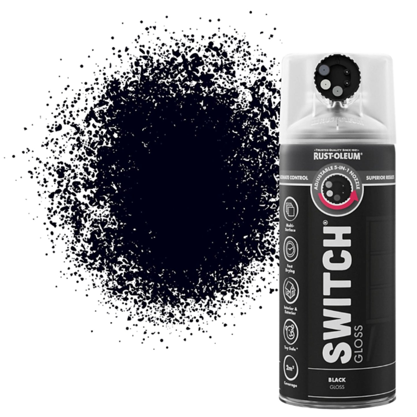 Rust-Oleum Switch 5 in 1 Nozzle Multi Surface Topcoat Spray Paint - 400ml