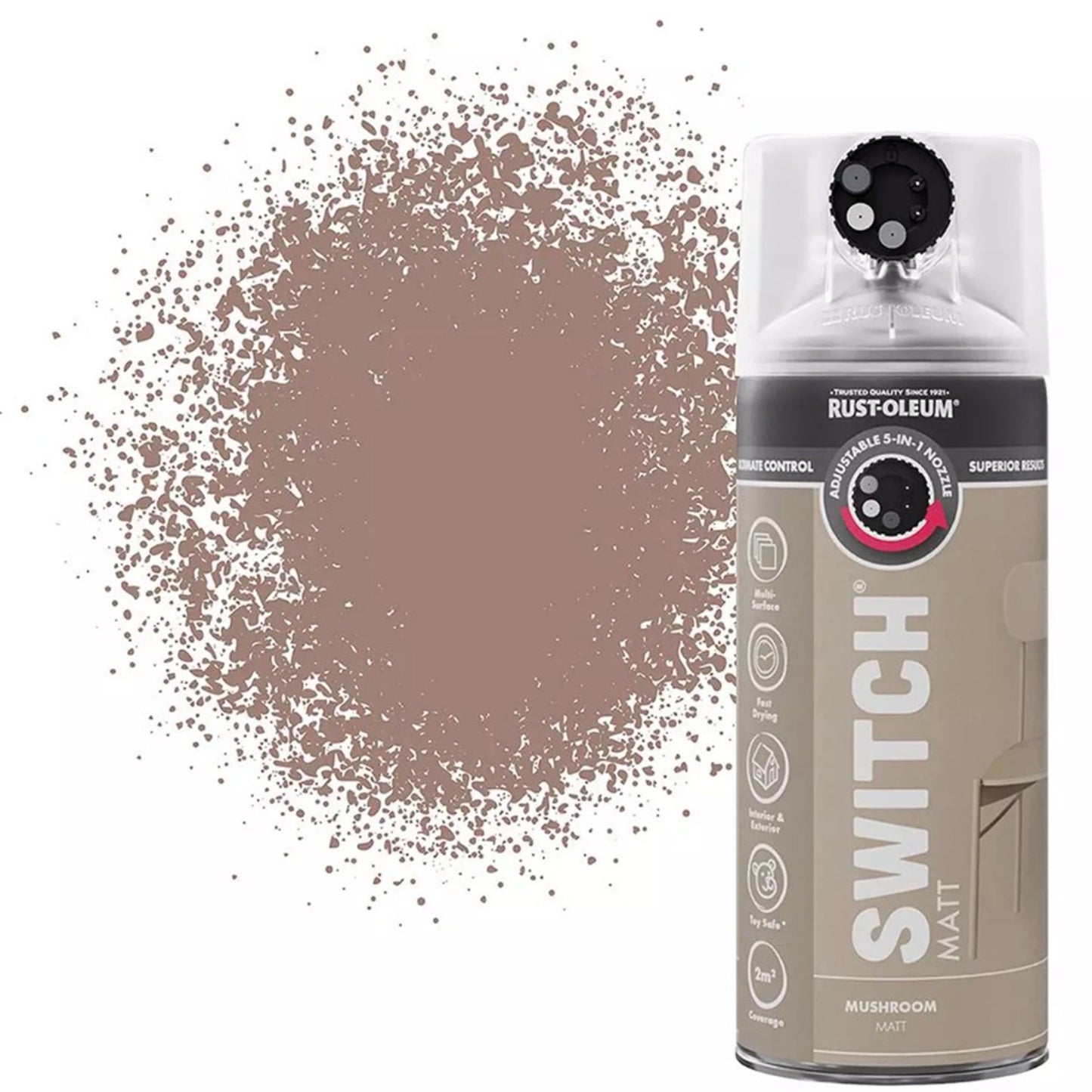 Rust-Oleum Switch 5 in 1 Nozzle Multi Surface Topcoat Spray Paint - 400ml