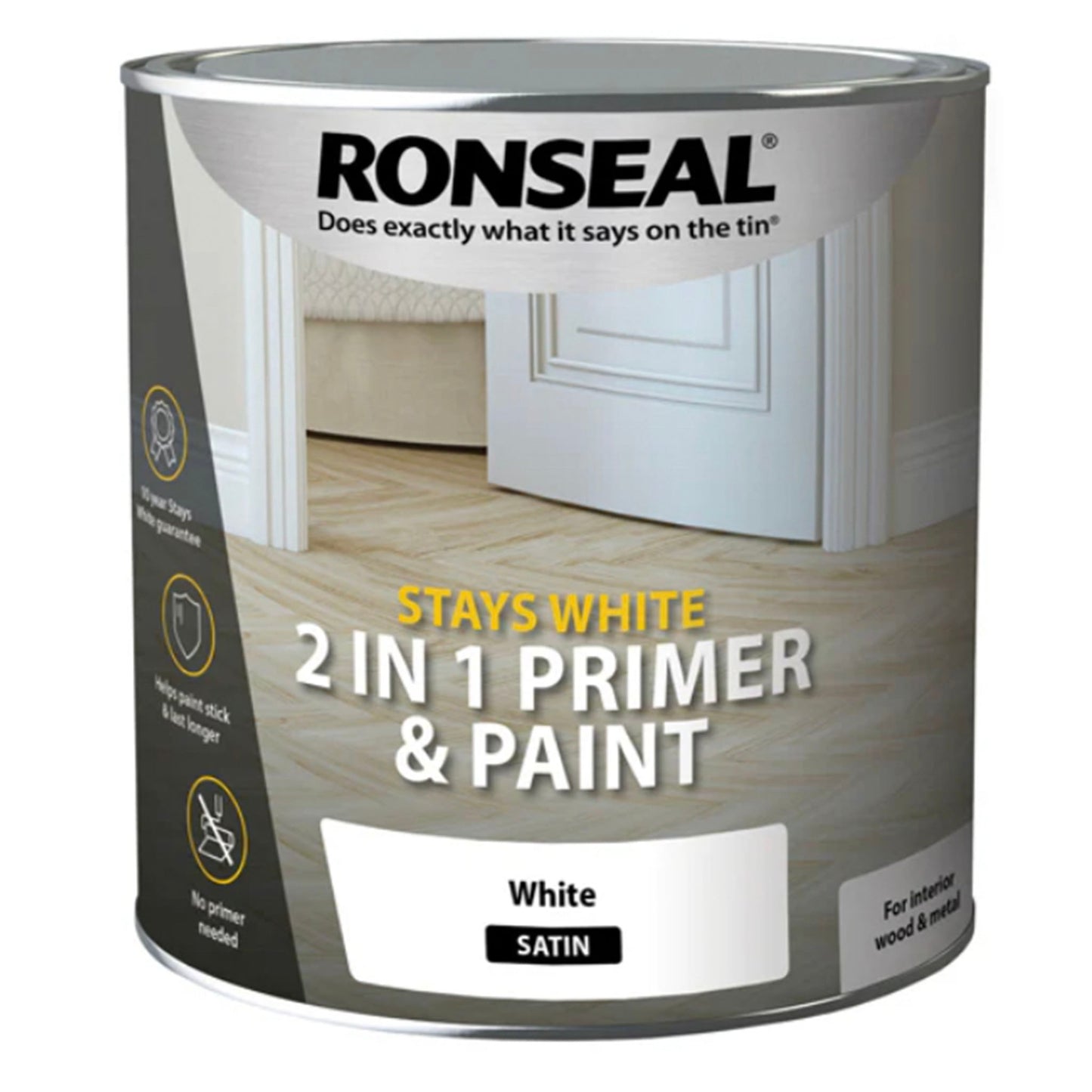 Ronseal Stays White 2 in 1 Primer and Paint - Brilliant White