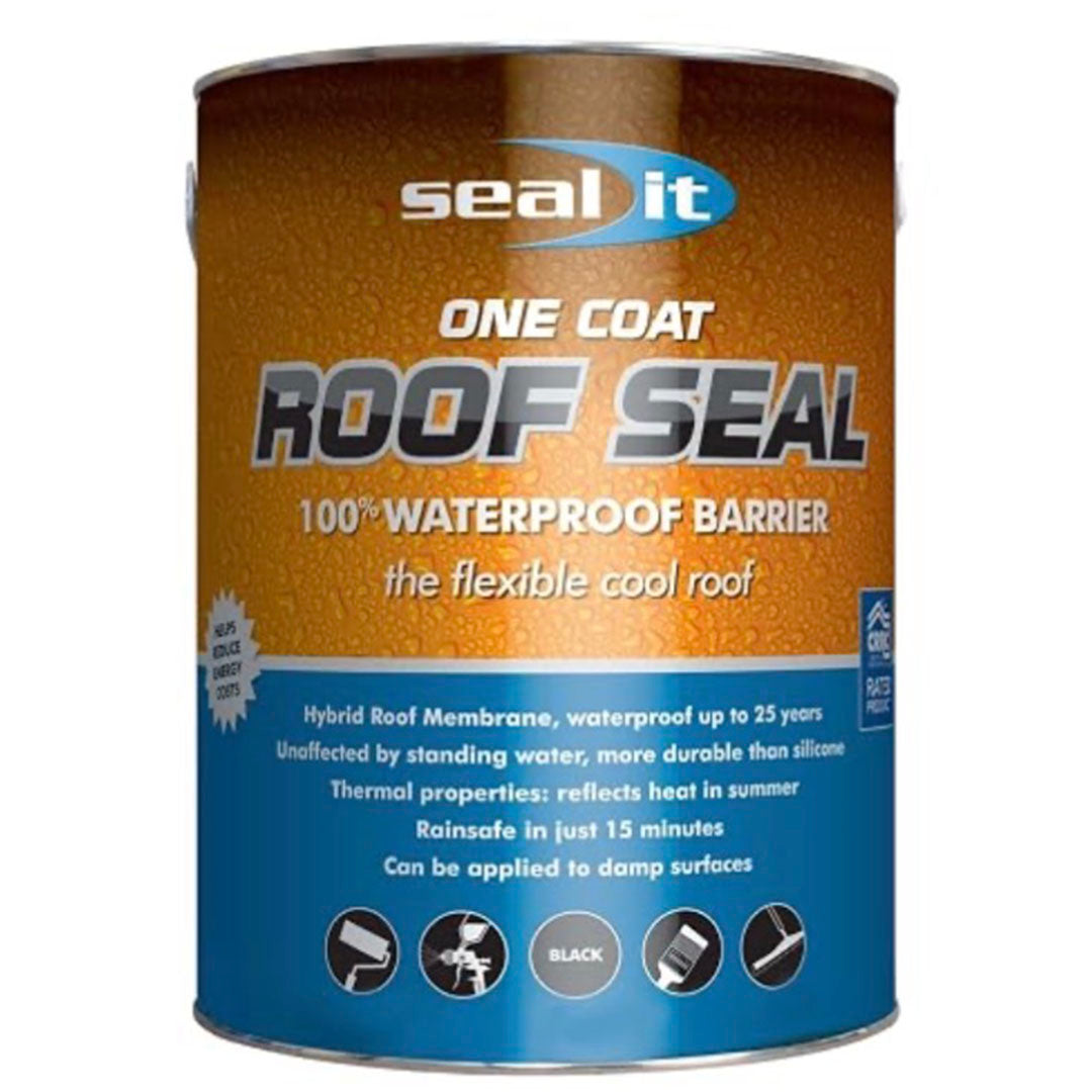 Seal It Roof Seal Waterproof Liquid Roof Membrane Black 5 Litre