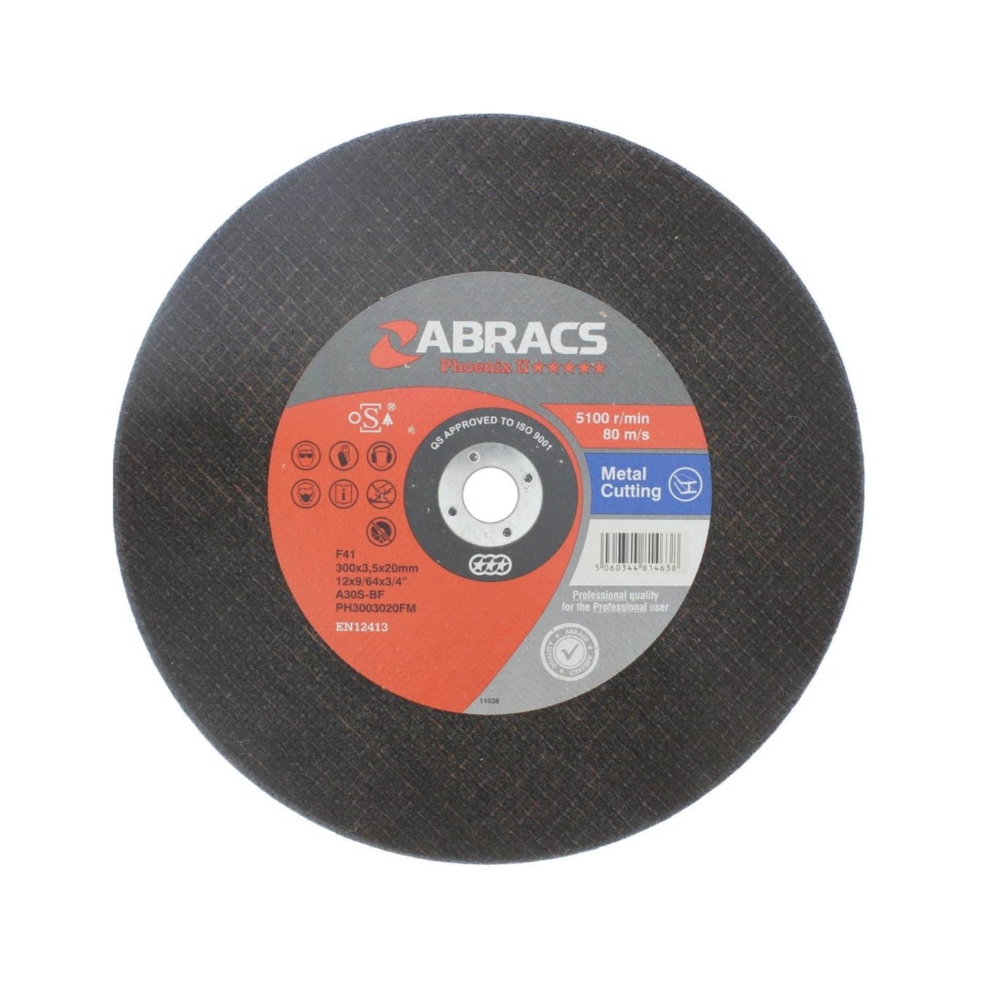 Abracs Flat Metal Cutting Disc 300mm x 3.5mm x 20mm - Transtools Online