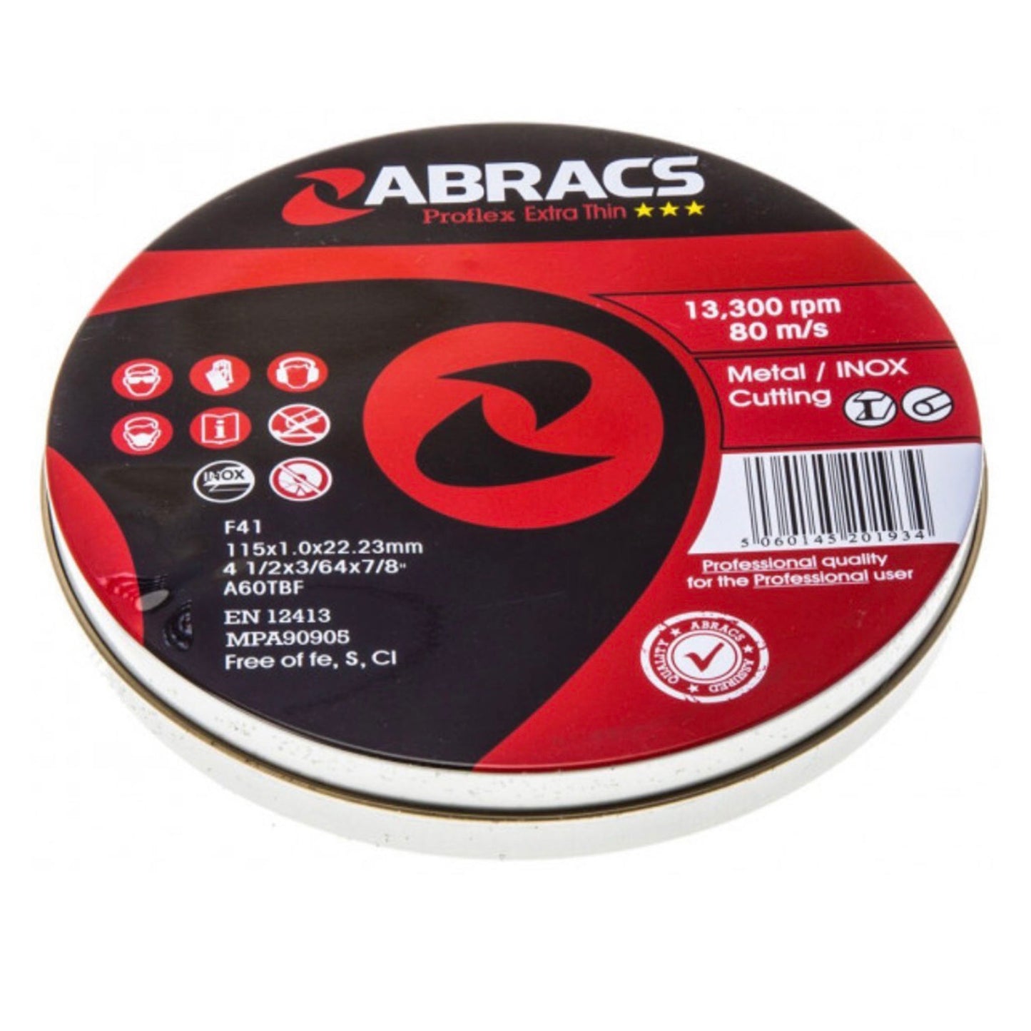 Abracs Metal Slitting Discs 115mm x 1mm - 10 Pack