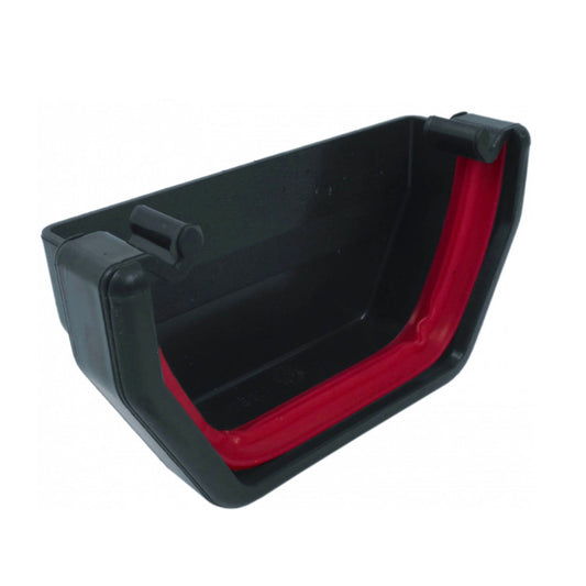 Anthracite Grey Square Gutter External Stop End - Transtools Online
