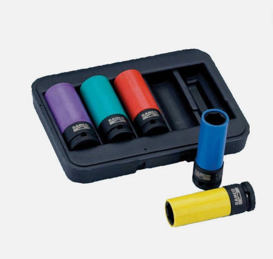 BAHCO 1/2 INCH IMPACT ALLOY WHEEL SOCKETS - 5 PACK - Transtools Online