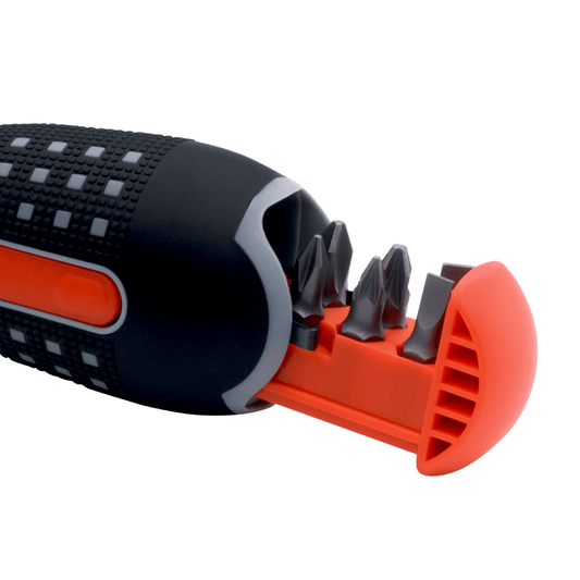 Bahco 808050L Ratcheting Bit Holder Screwdriver With LED Light Supplied with 6 Driver Bits Phillips Pozi Slotted