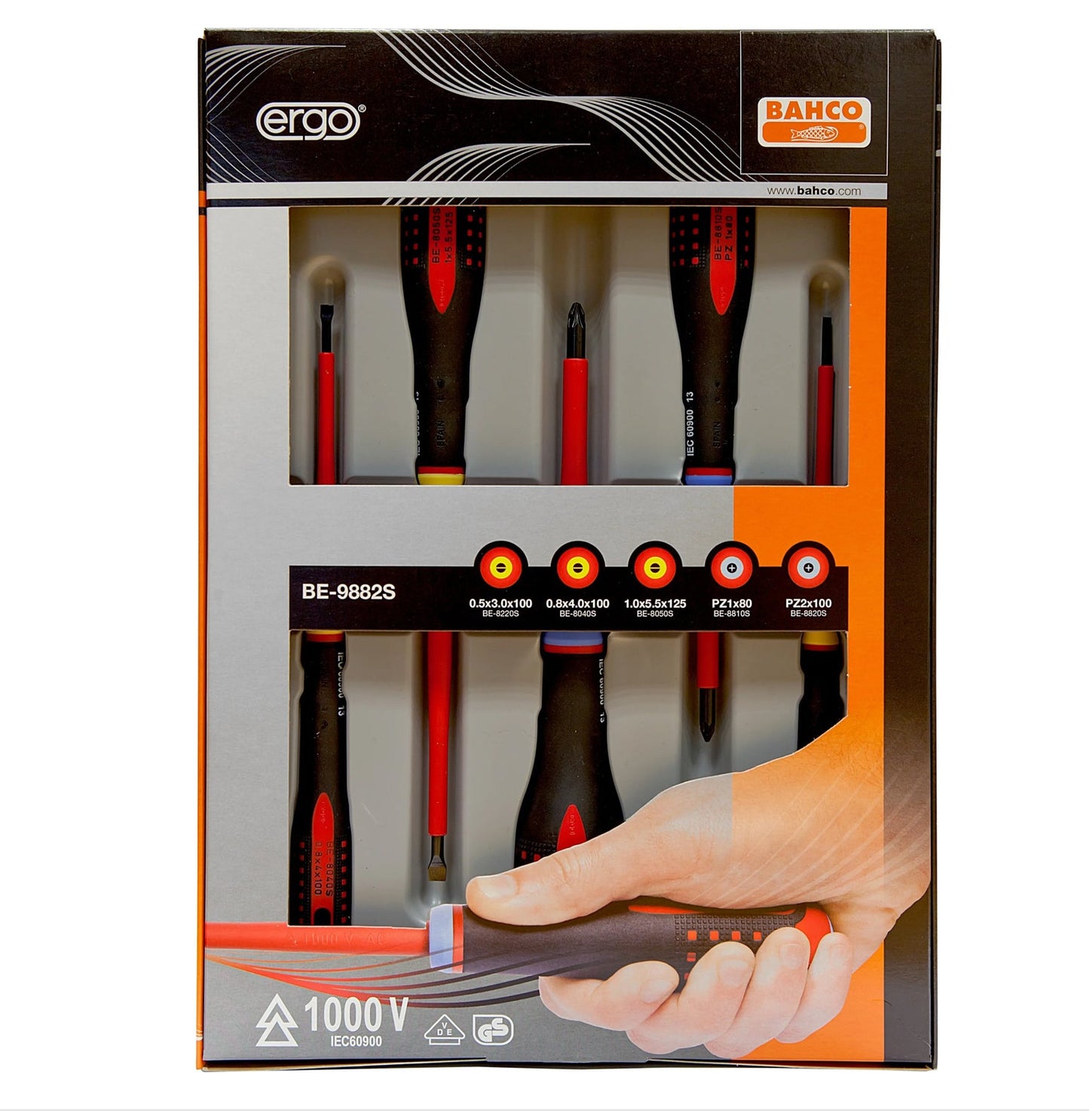 BAHCO VDE INS SLOTTED & POZI ELEC S/DRIVER SET - 5 PIECE - Transtools Online