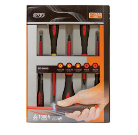 BAHCO VDE INSULATED ELECTRICIANS SCREWDRIVER SET - 5 PIECE - Transtools Online