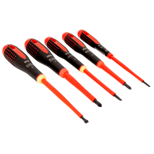 Bahco VDE Insulated Slotted and Phillips Screwdriver Set 5 Piece.