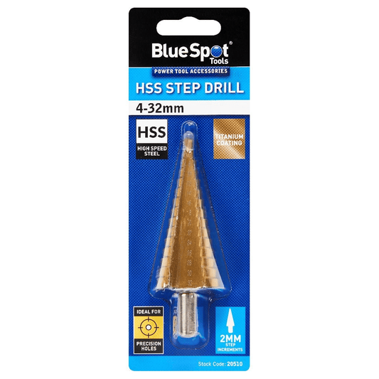 Blue Spot HSS Step Drill - 4mm x 32mm.