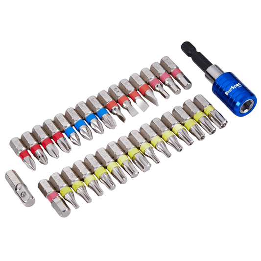 Blue Spot Mixed Bit Set - 32 Piece with Bit Holder