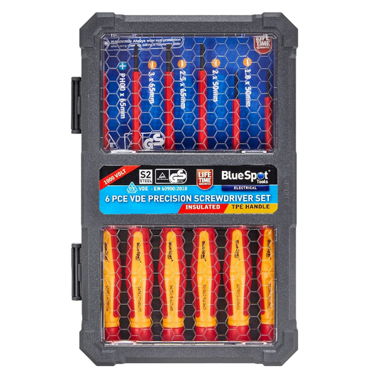 Blue Spot Precision VDE Phillips and Slotted Screwdriver Set - 6 Piece