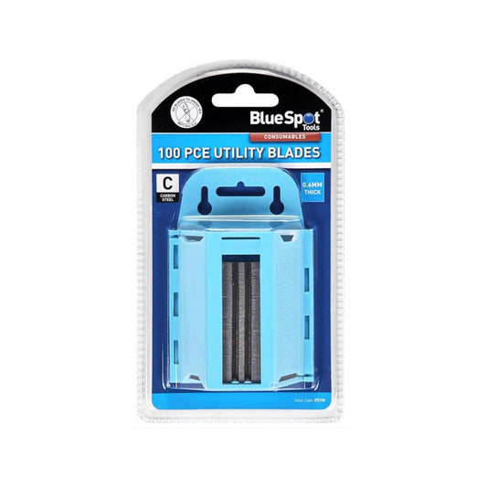 Blue Spot Utility Blades In Holder - 100 Pack - Transtools Online