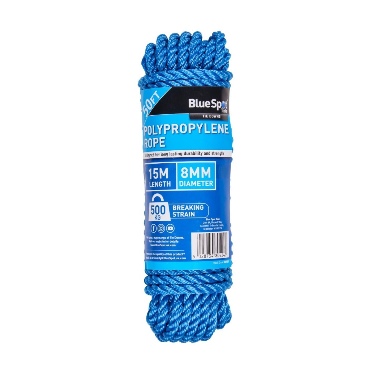 BLUESPOT POLYPROPELENE ROPE 18MM - 15 METRE - Transtools Online