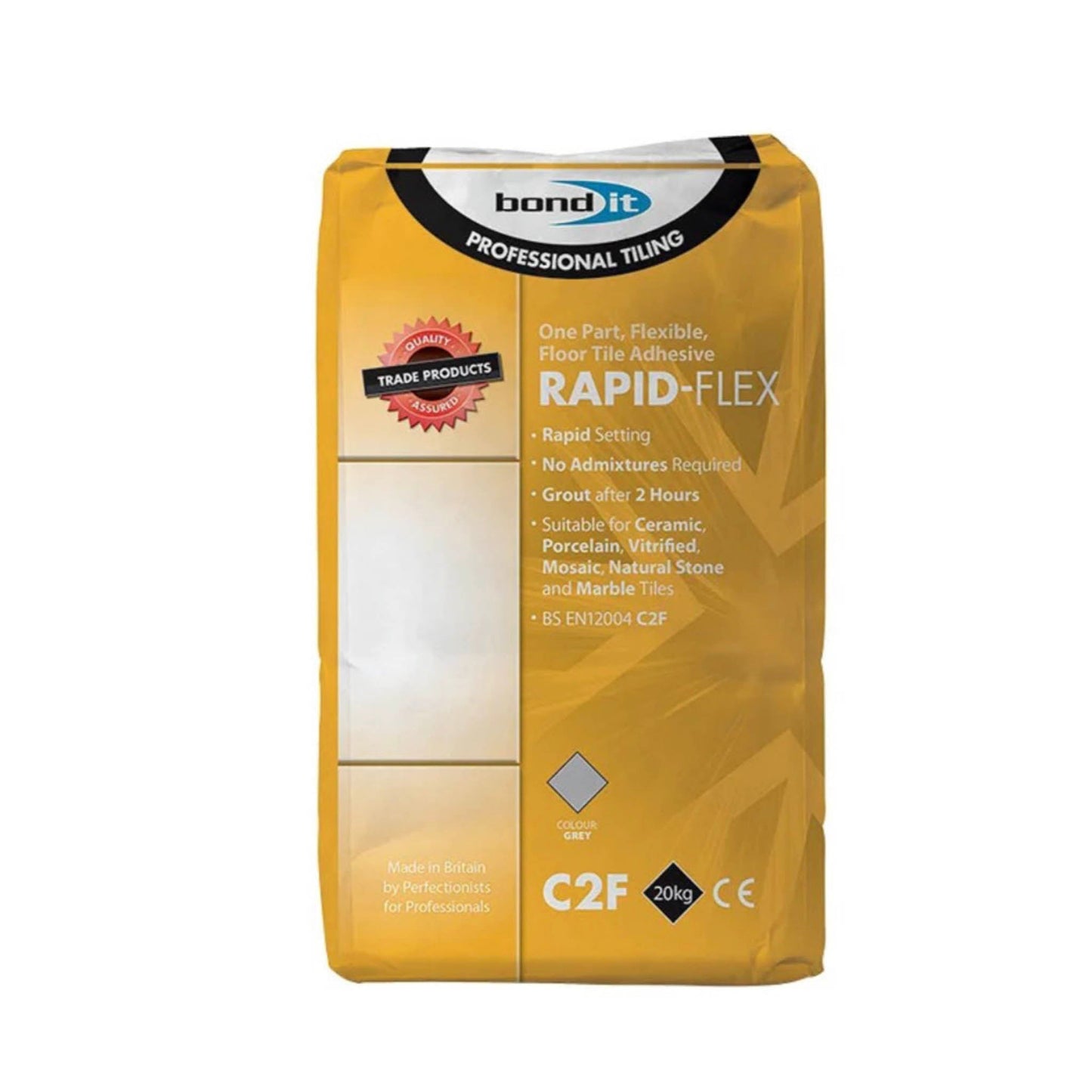 Bond - It Rapid Flex Tile Adhesive Grey - 20kg - Transtools Online