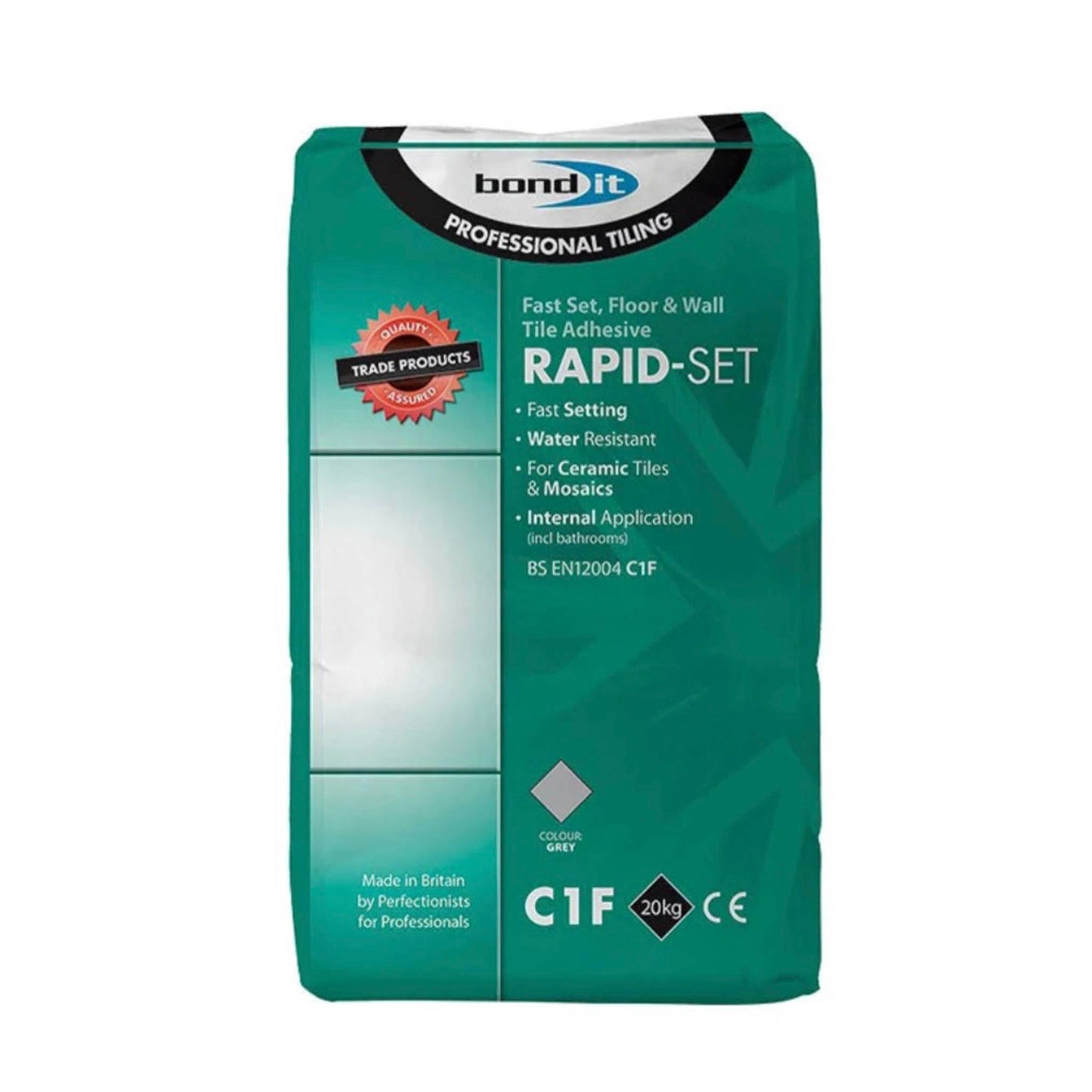 Bond - It Rapid Set Tile Adhesive Grey - 20kg - Transtools Online