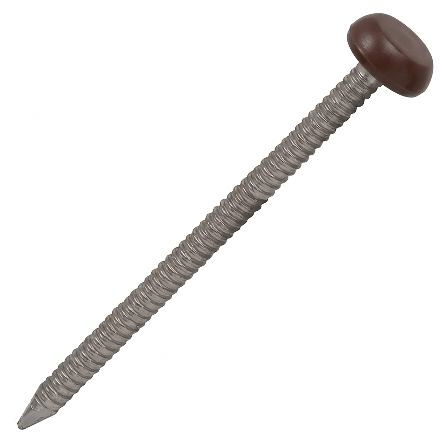 Chocolate Brown UPVC Polytop Stainless Steel Fascia Nails - 100 Pack 65mm