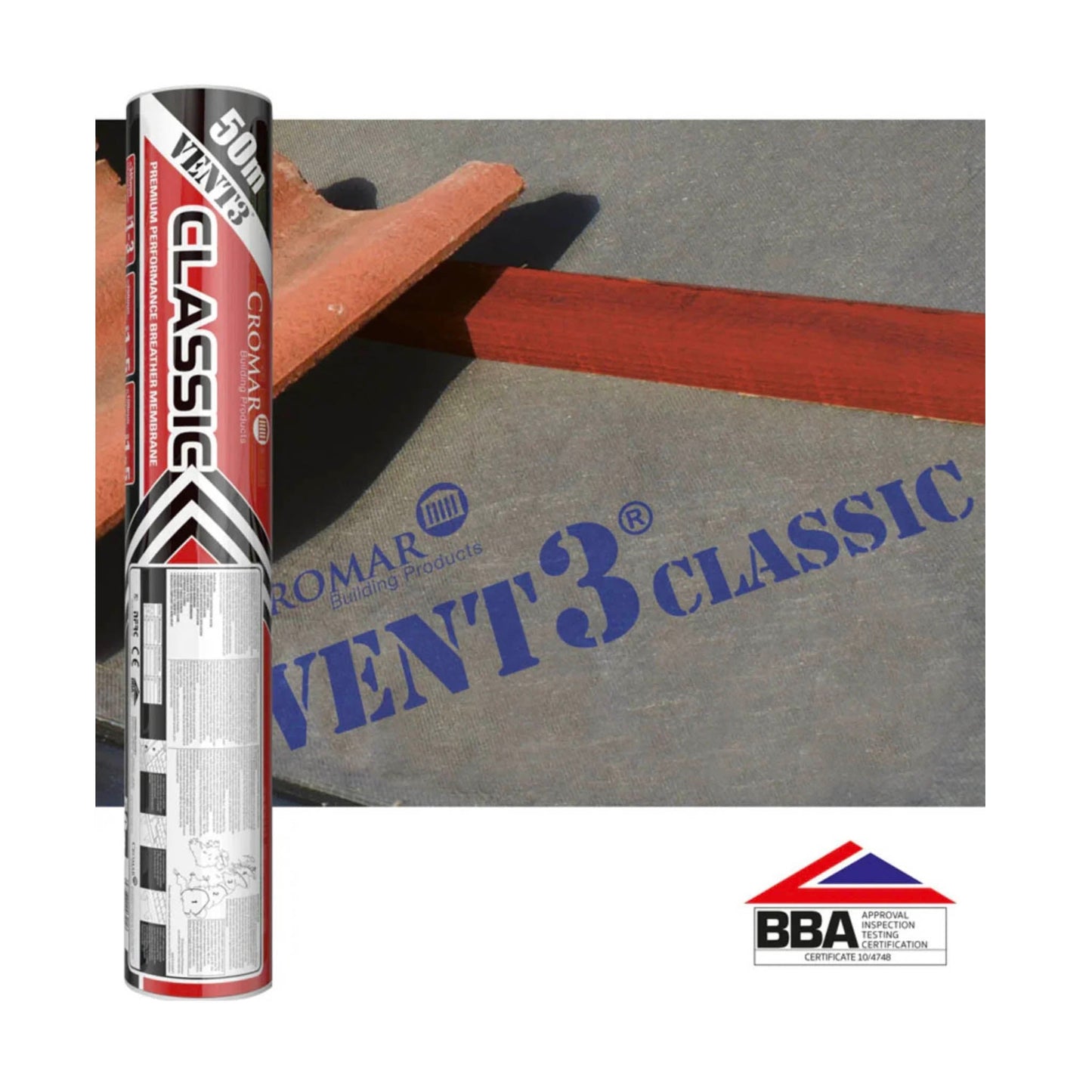 Cromar Breathable Membrane Felt Vent 3 Classic 115gm - 1 metre x 50 Metre - Transtools Online