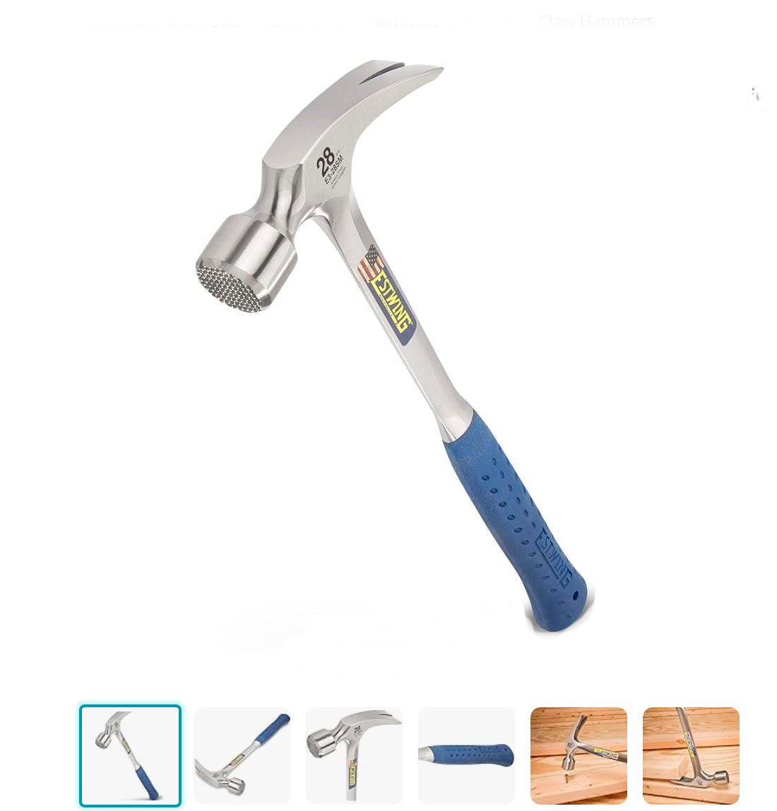 ESTWING STRAIGHT CLAW FRAMING HAMMER MILLED FACE - 28OZ - Transtools Online