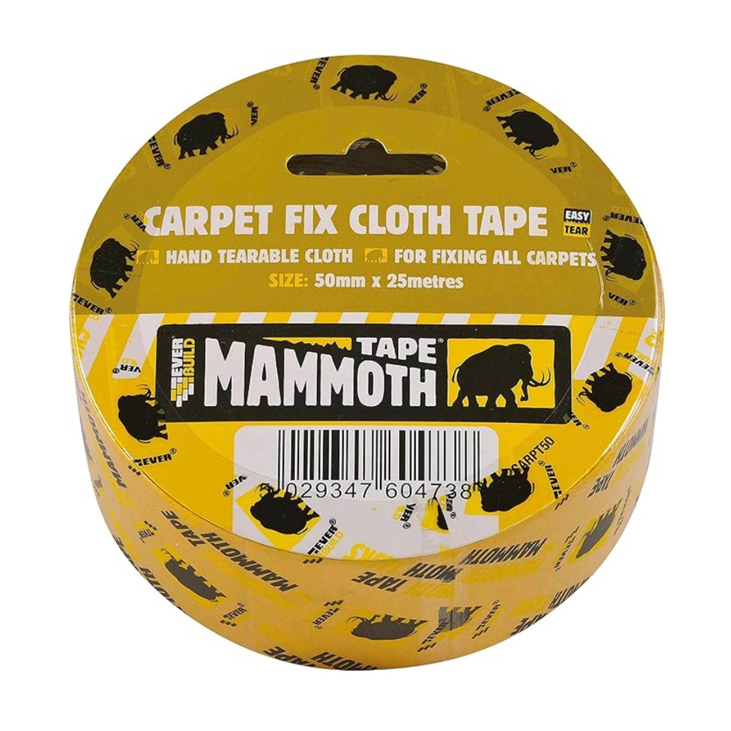 Everbuild Carpet Fix Cloth Tape Clear 50mm x 25 Metre - Transtools Online