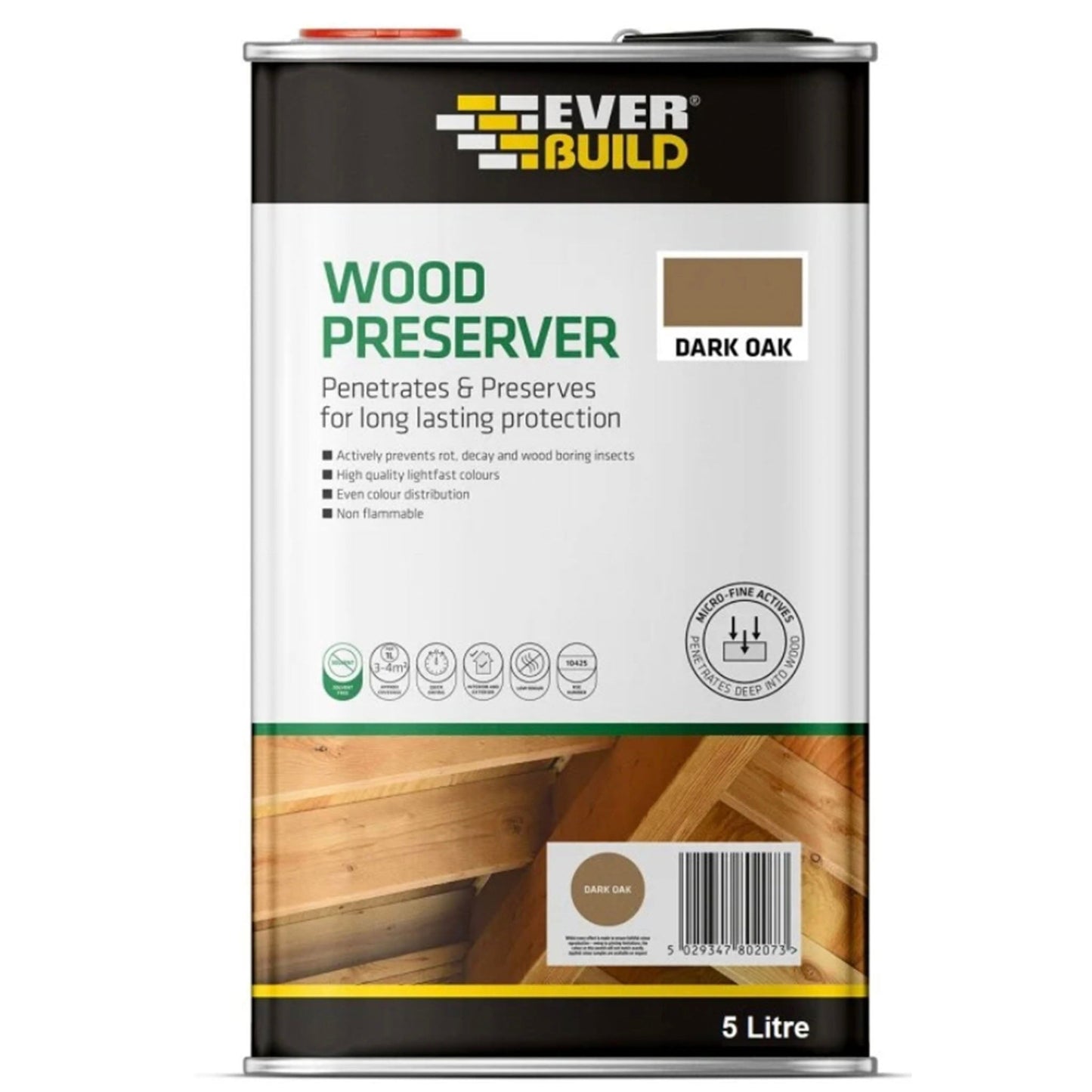 Everbuild Wood Preserver Dark Oak - 5 Litre - Transtools Online