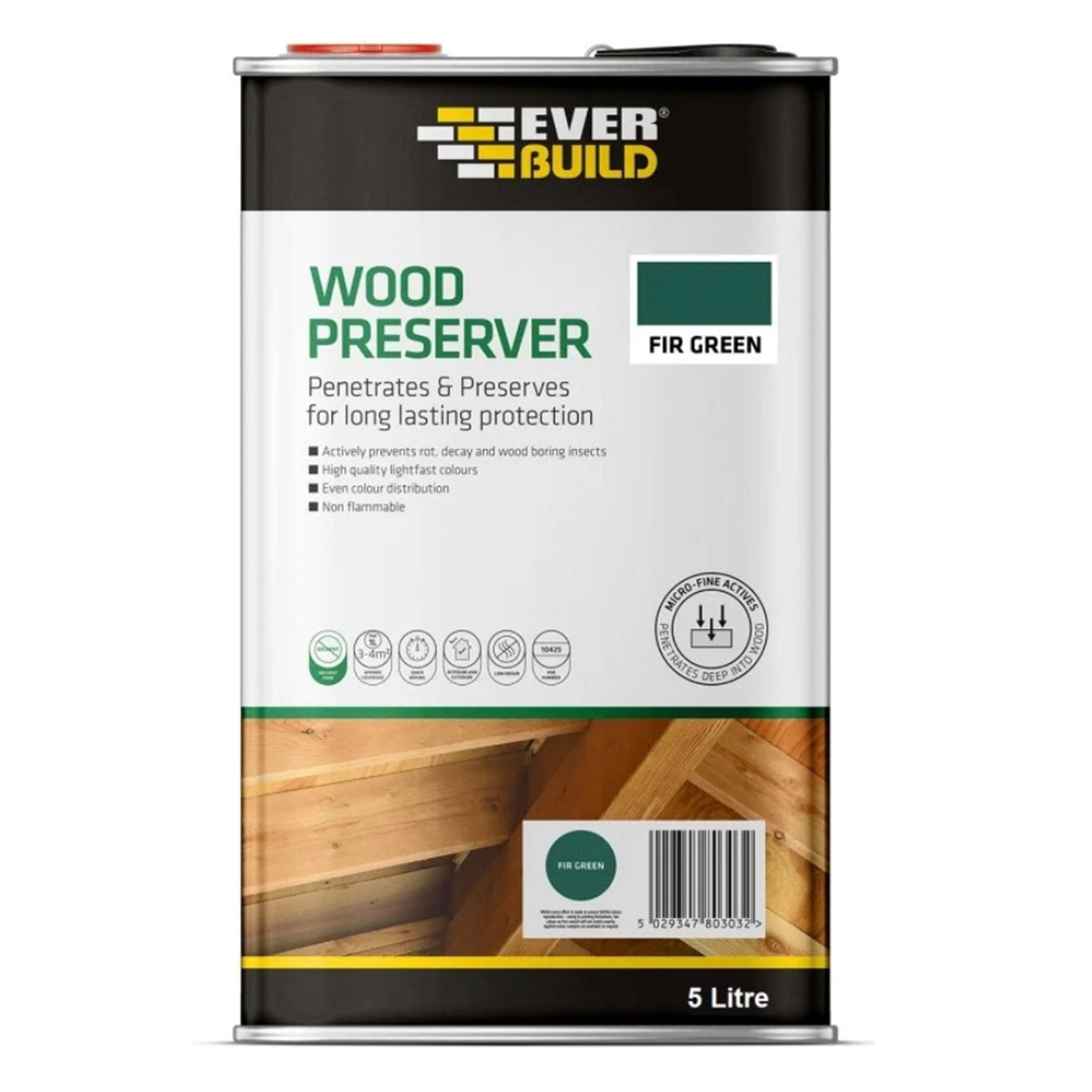 Everbuild Wood Preserver Fir Green - 5 Litre - Transtools Online