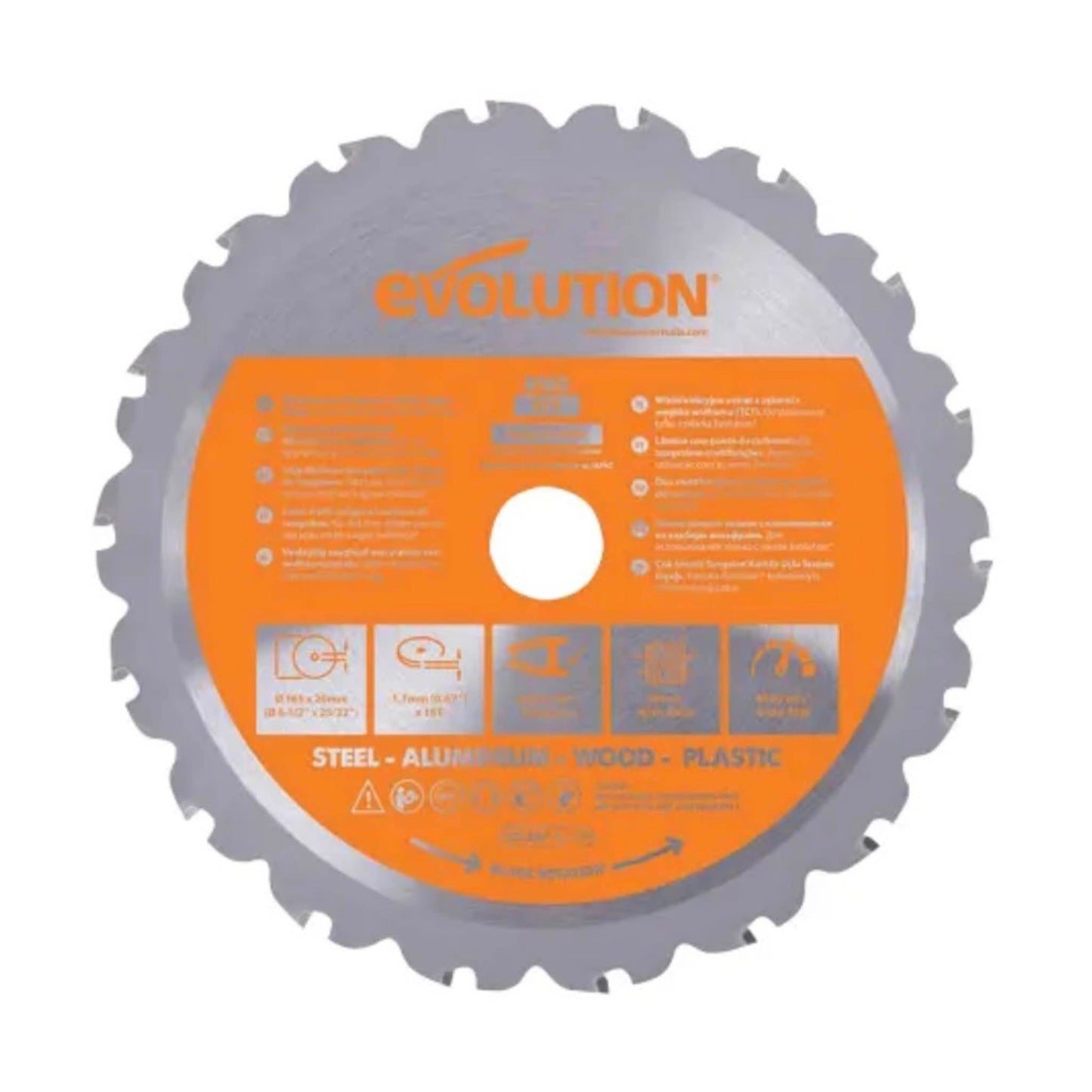 Evolution Multi Material Saw Blade 165mm x 20mm x 18 Teeth - Transtools Online