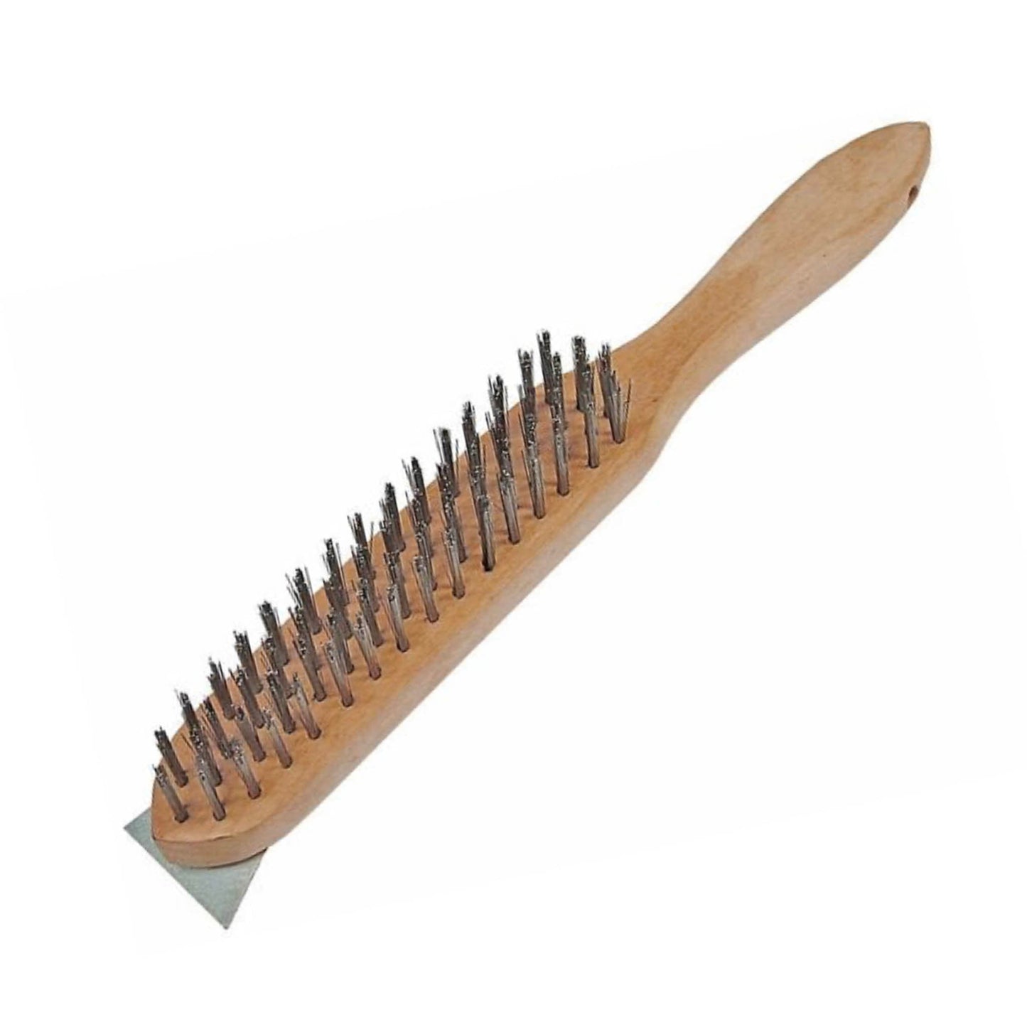 Faithfull Heavy Duty Wire Brush With Scraper - 4 Row