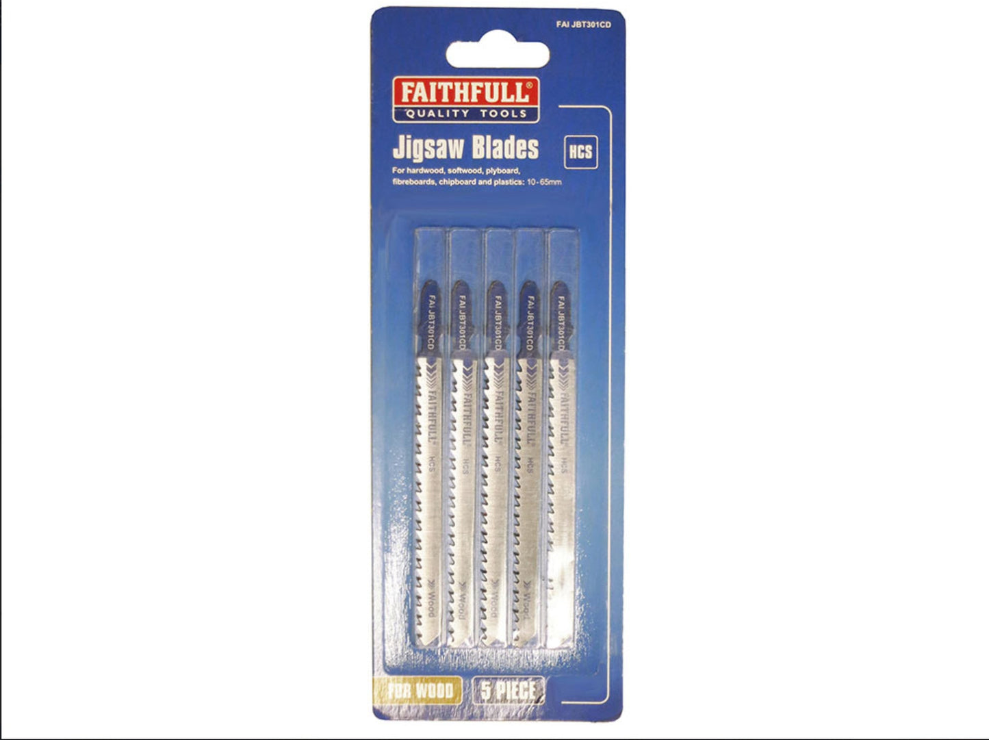 FAITHFULL JIGSAW BLADES WOOD T301CD - 5 PACK - Transtools Online