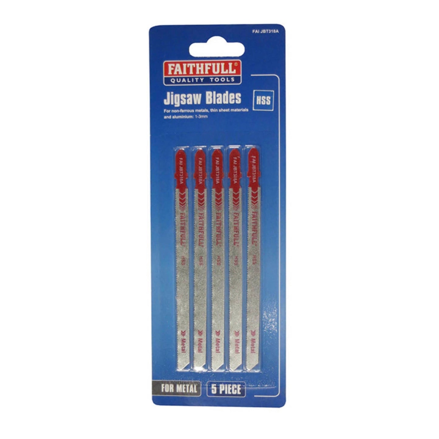 Faithfull Metal Jigsaw Blades T318A 5 Pack - Transtools Online