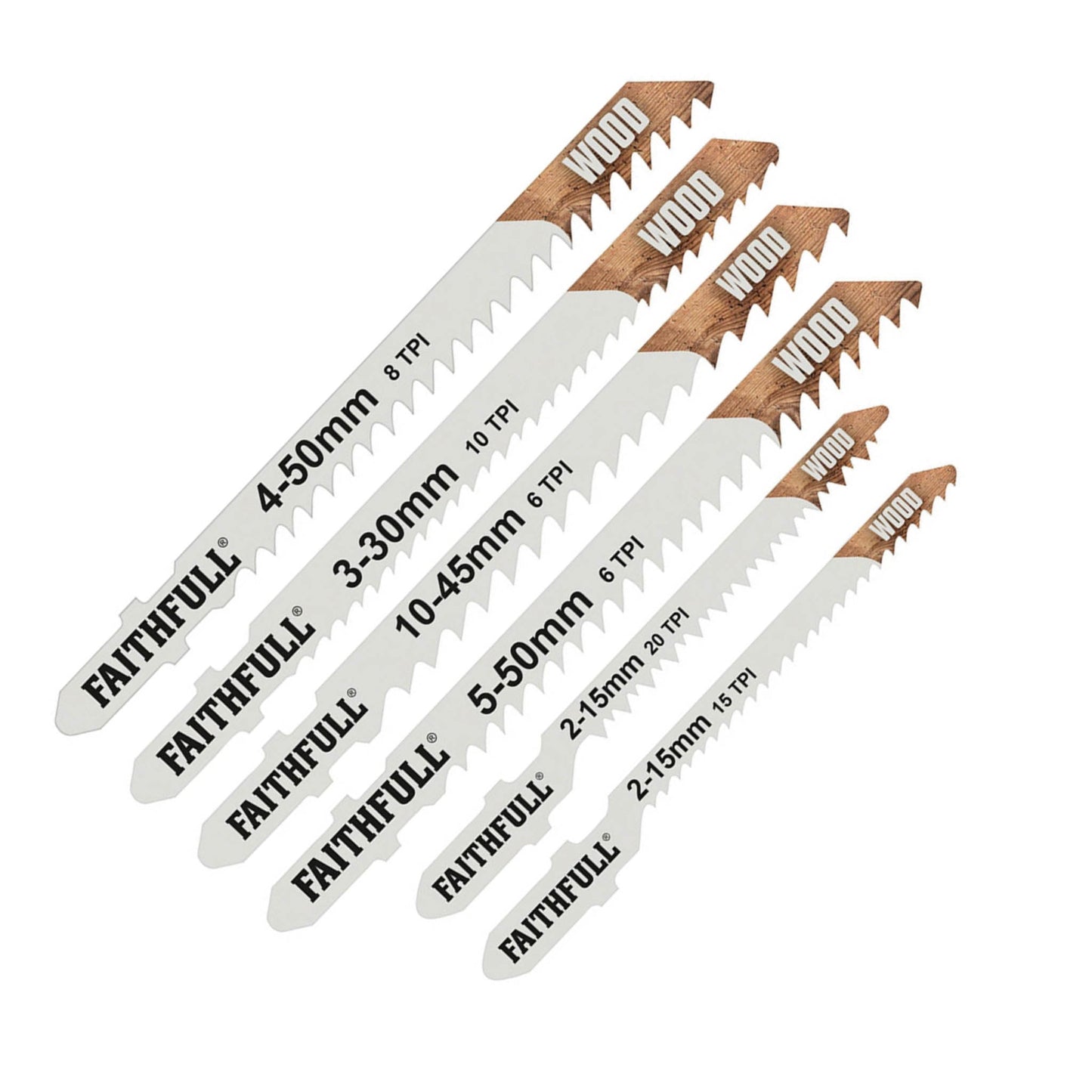 Faithfull Wood Jigsaw Blade Set Assorted 10 Piece - Transtools Online