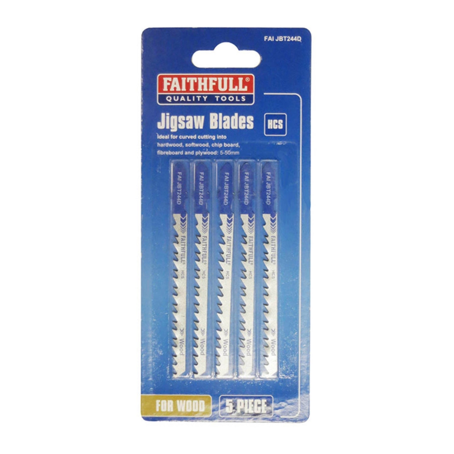 Faithfull Wood Jigsaw Blades T244D 5 Pack - Transtools Online