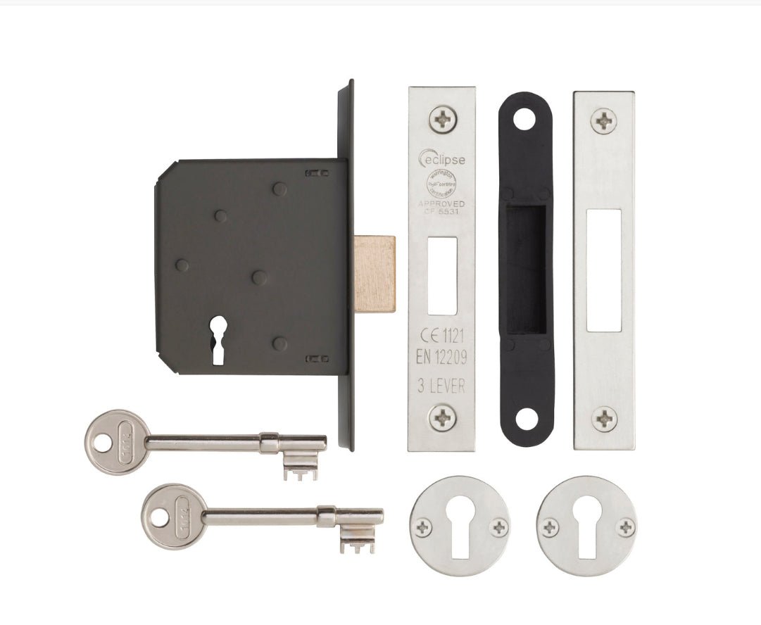 FRISCO 3 LEVER MORTICE DEADLOCK NP 76MM - Transtools Online