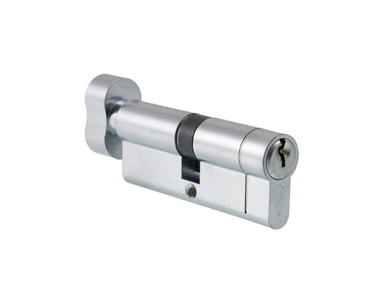 FRISCO EURO CHROME CYLINDER AND TURN 40MM / 40MM - 3 KEYS - Transtools Online
