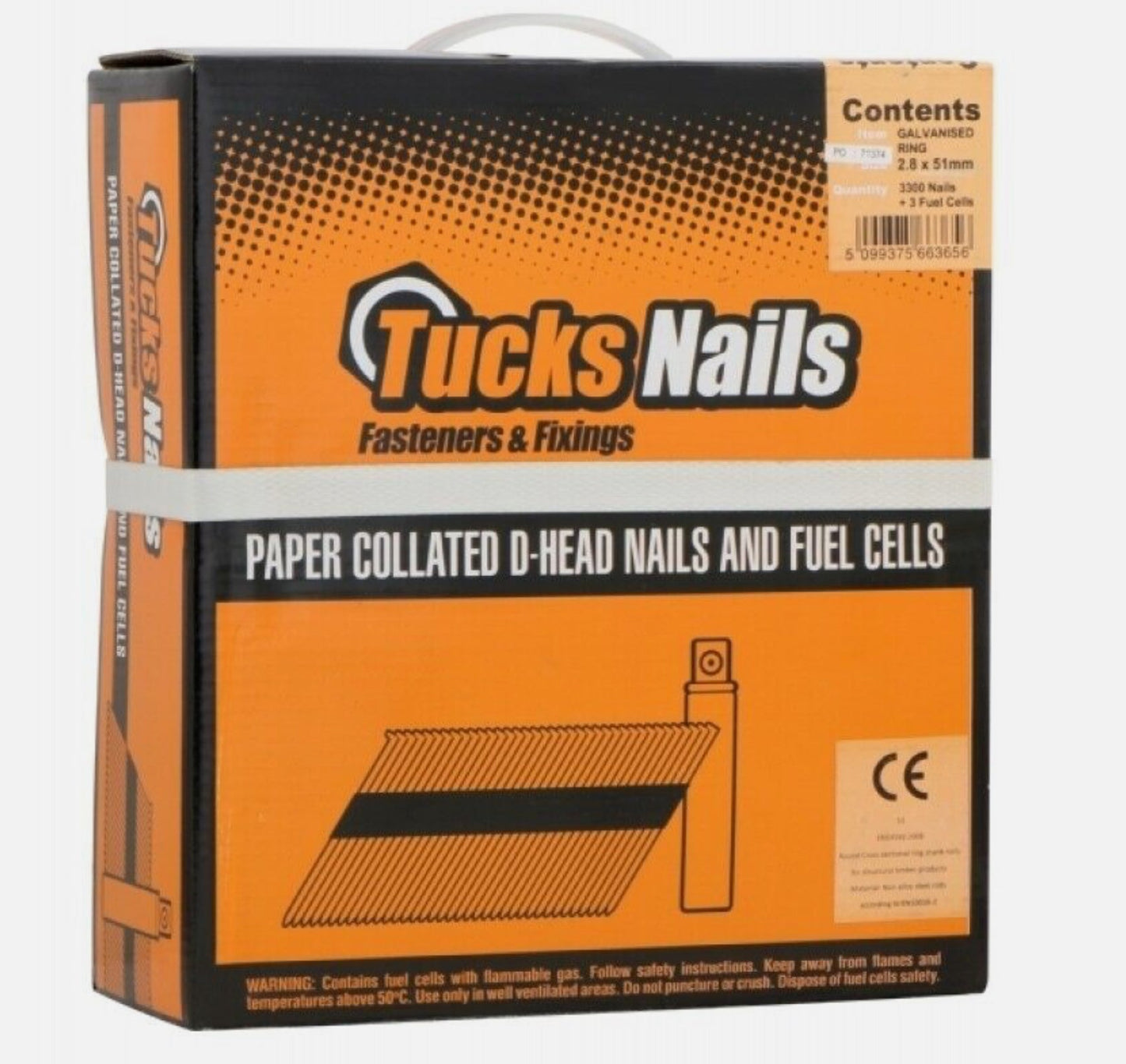 GAS GALV RING FUEL NAILS 3.1MM X 90MM 2 CELLS - 2200 BOX - Transtools Online
