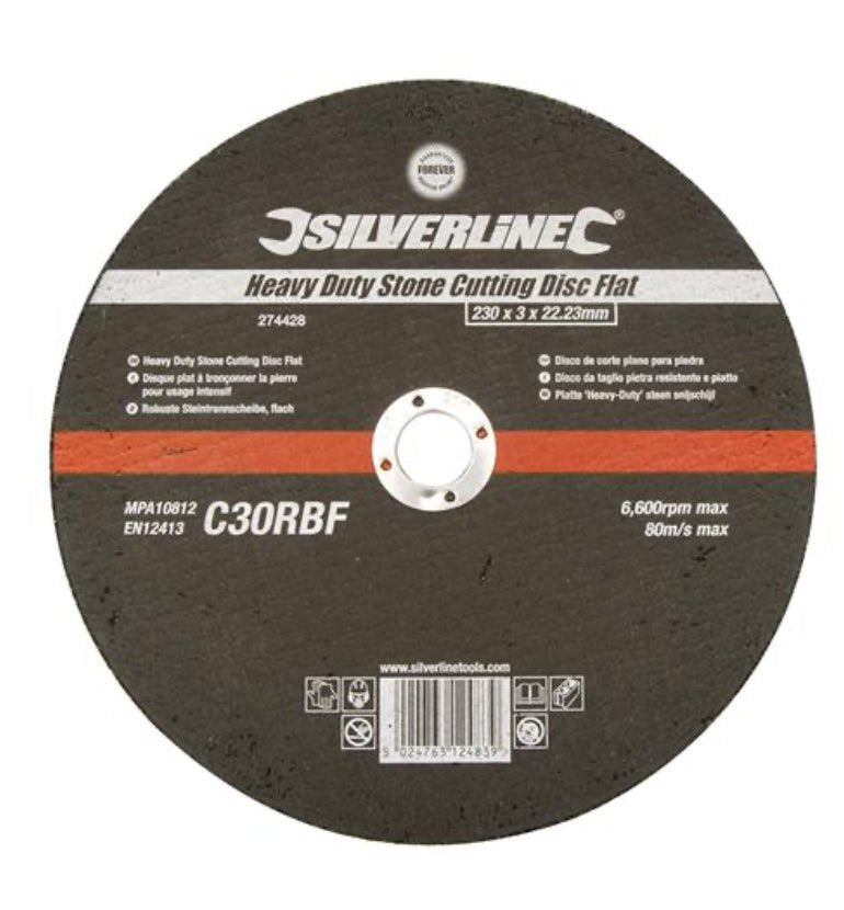 HEAVY DUTY STONE CUTTING DISC FLAT 230 X 3 X 22.23MM - Transtools Online