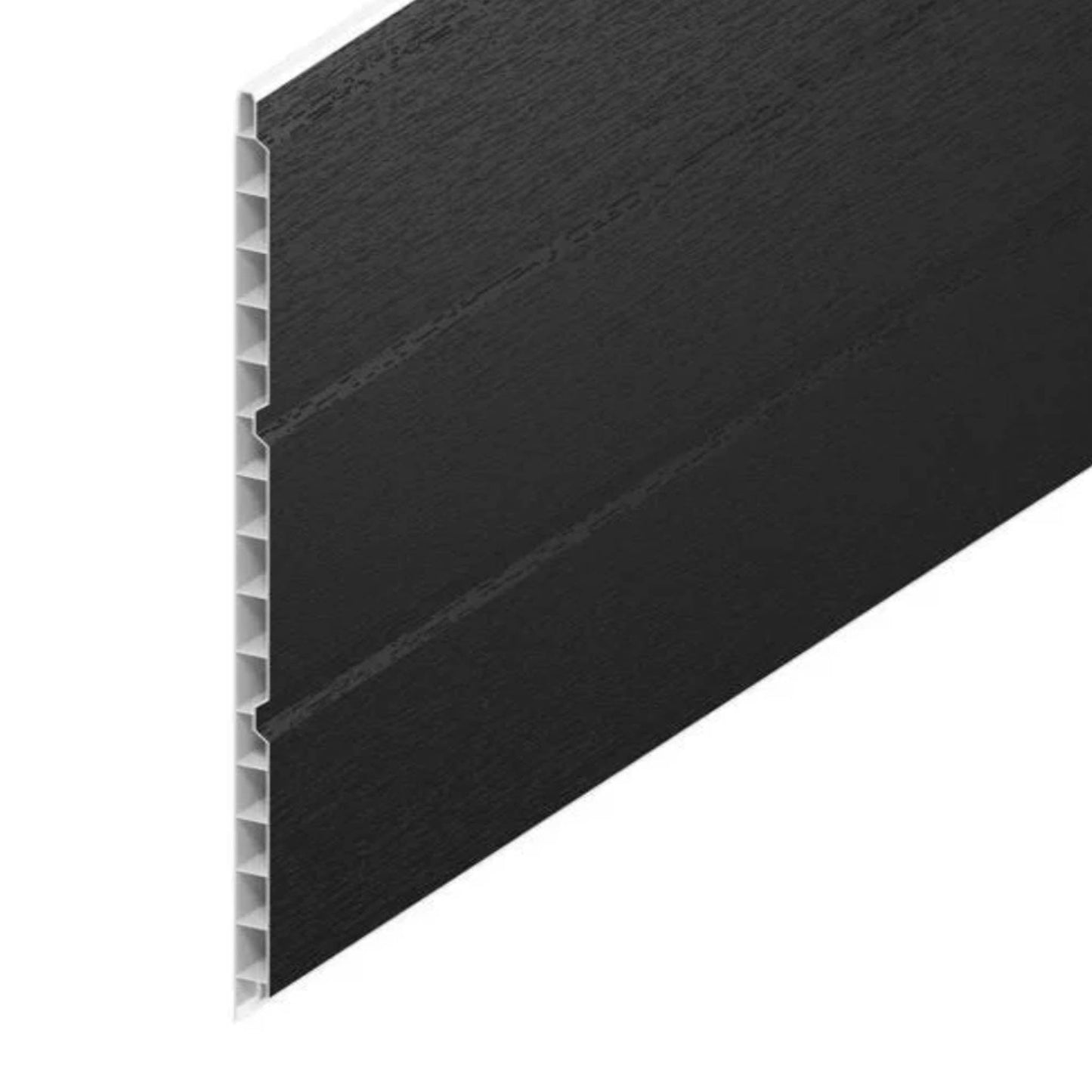 HOLLOW SOFFIT BOARD BLACK ASH WOODGRAIN 300MM - 5 METRE - Transtools Online
