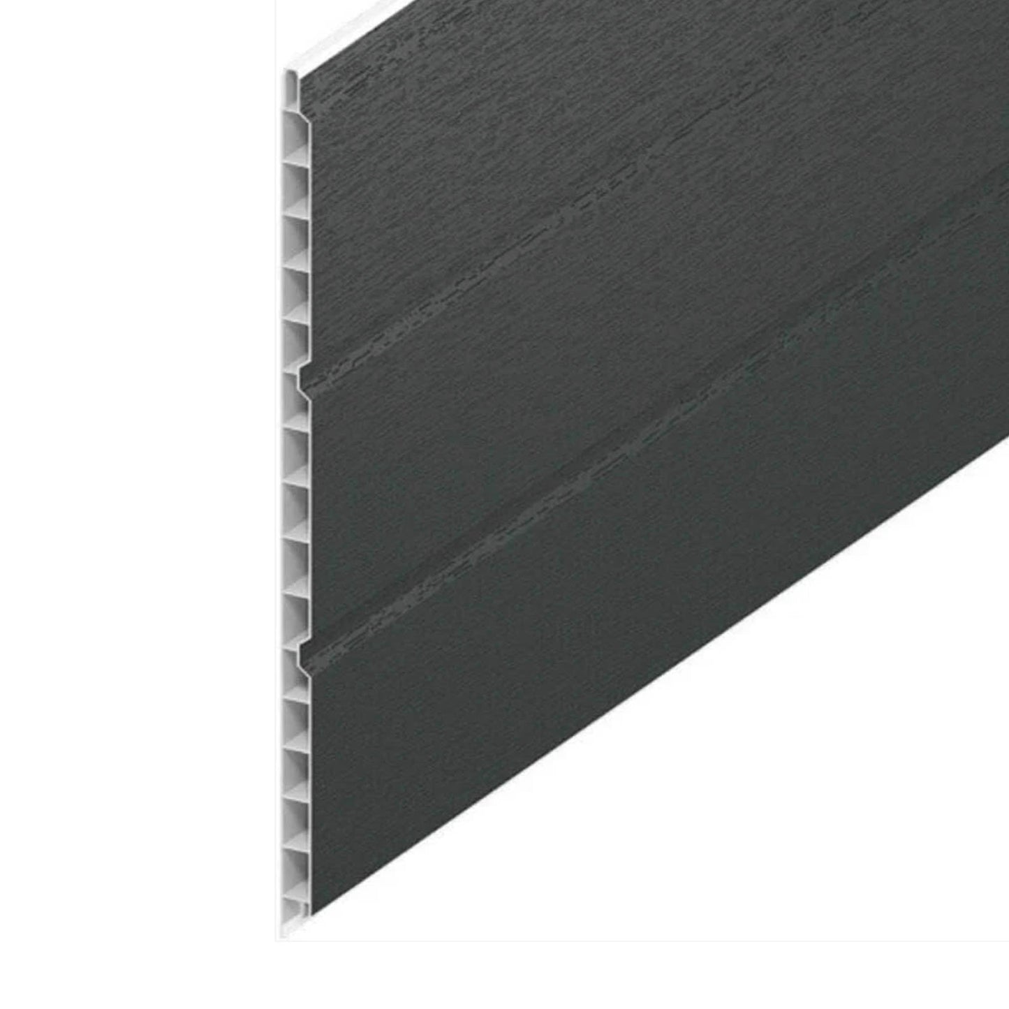 Hollow Soffit Board Woodgrain Anthracite Grey 300mm - 5 Metre - Transtools Online