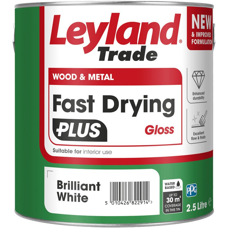 LEYLAND FAST DRYING PLUS GLOSS BRILLIANT WHITE - 2.5 LITRE - Transtools Online