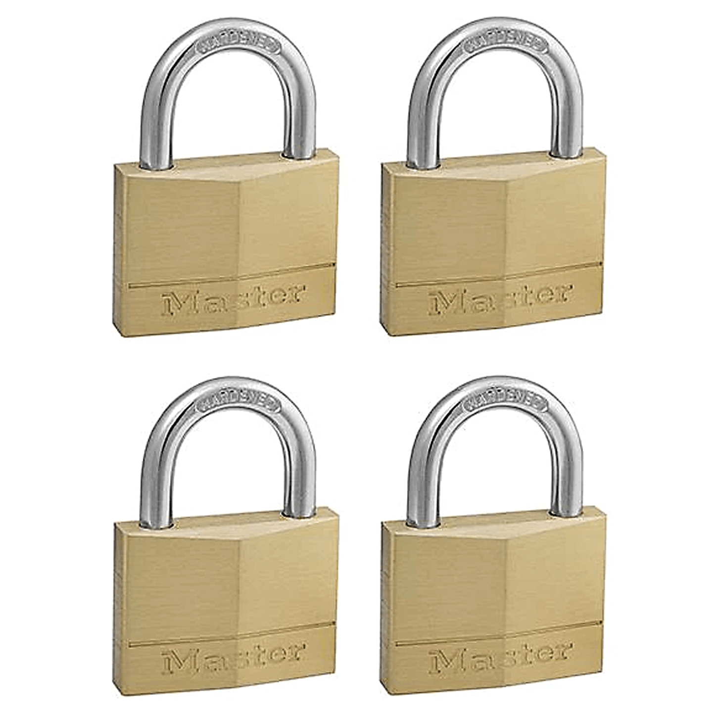 Master Lock Solid Brass Padlock 50mm - 4 Pack